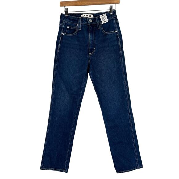 NWT AMO Chloe Crop Jeans in Affection Womens 26 Dark Wash Straight Quiet Luxury - Picture 3 of 7